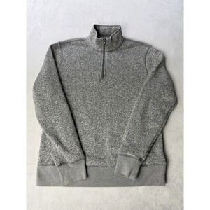 J CREW New York The Sporting Life Men's1/4 Zip Up Grey Fleece Sweater Medium